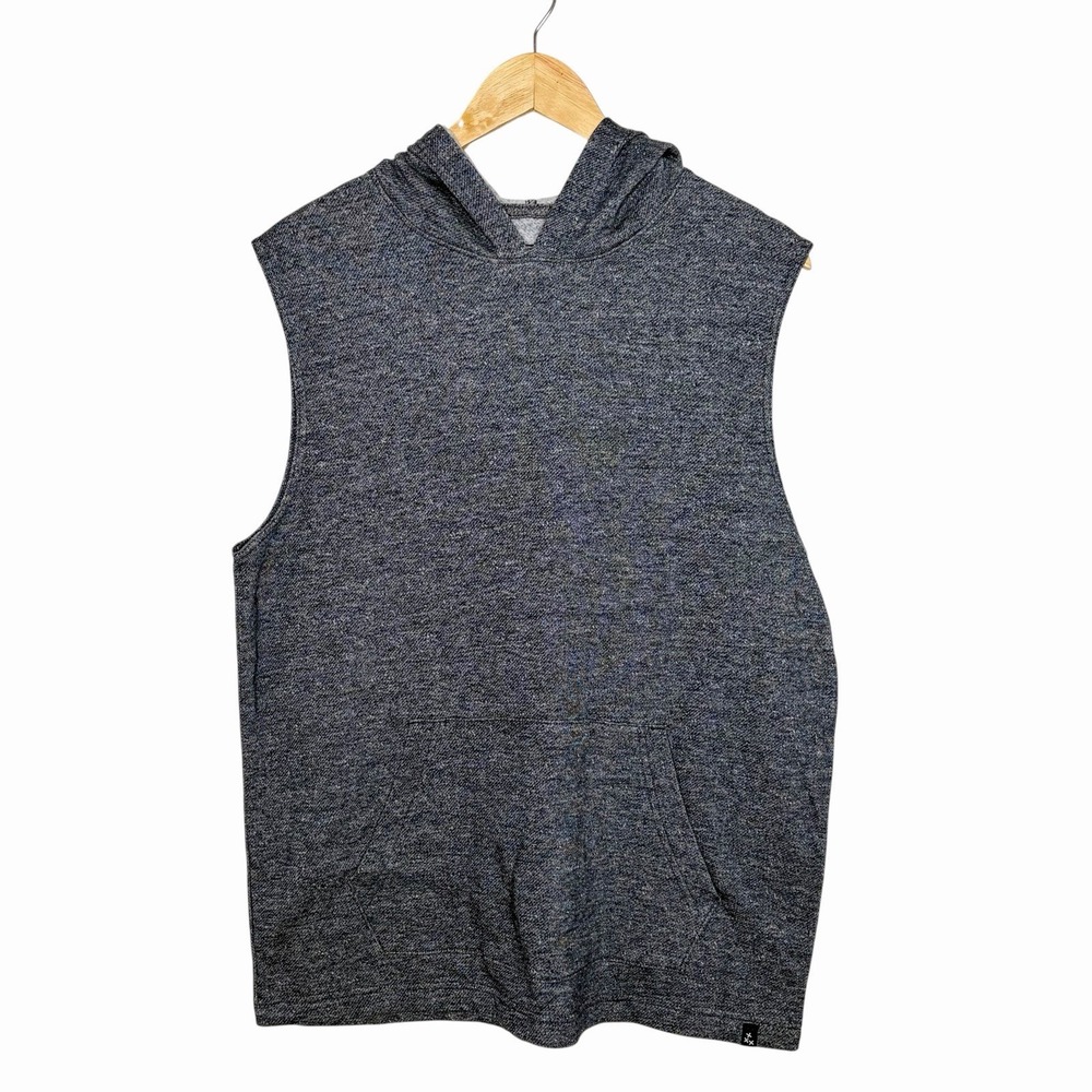 XXX Rude Sleeveless Hoodie Gray Mens Size M Fleece Sweatshirt Tank Lounge Grunge